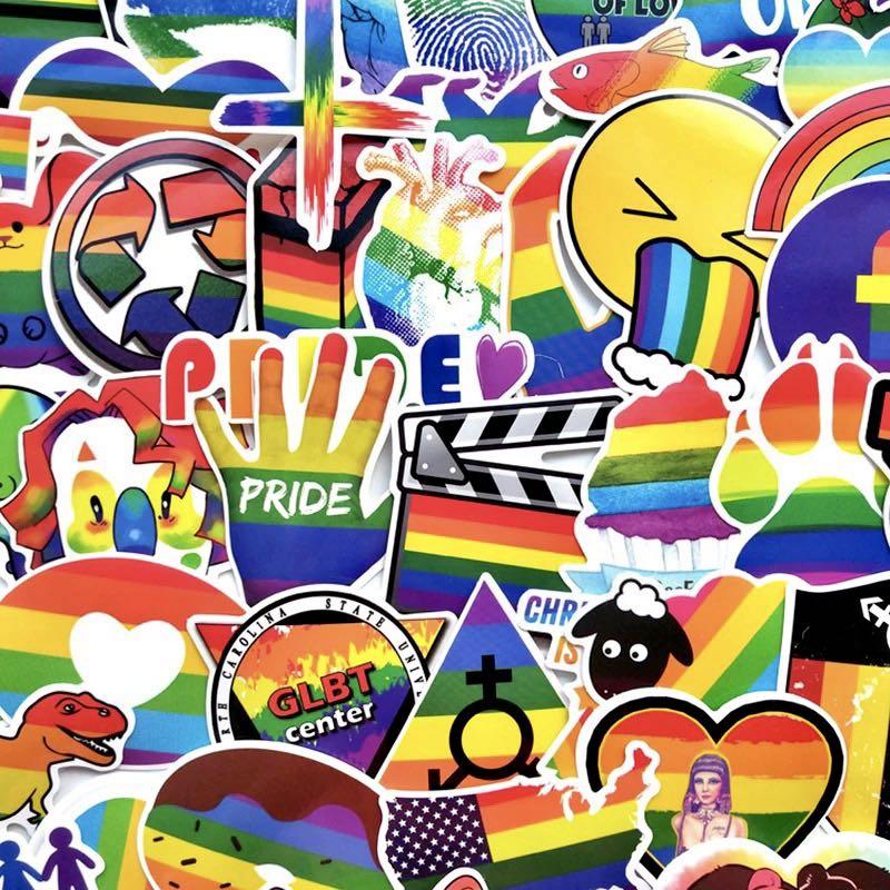 (Stickers) 25pc Rainbow Colors Lgbt Modern Trends Safe Space Animals ...