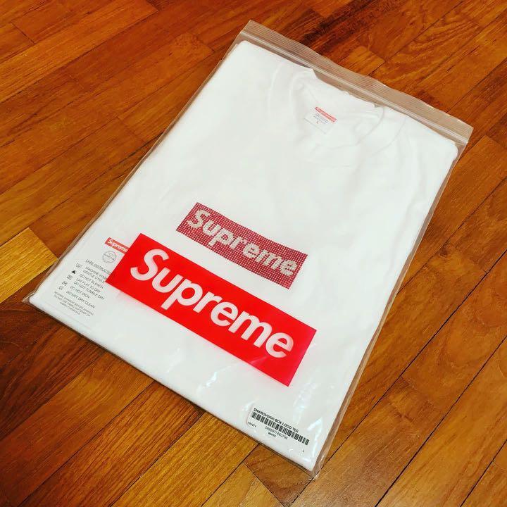 Supreme Swarovski Box Logo Tee White