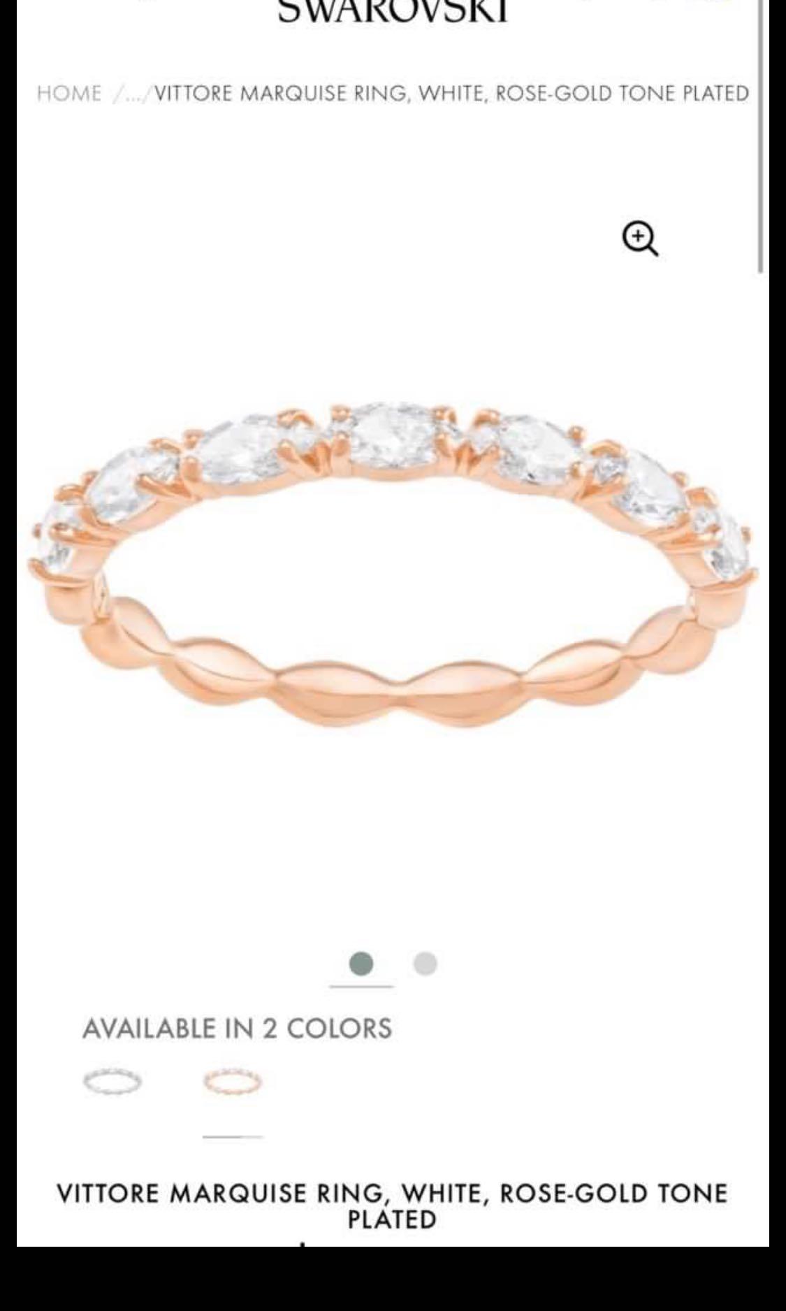 Swarovski Vittore Marquise Ring In Rose Gold Women S Fashion Jewellery Rings On Carousell