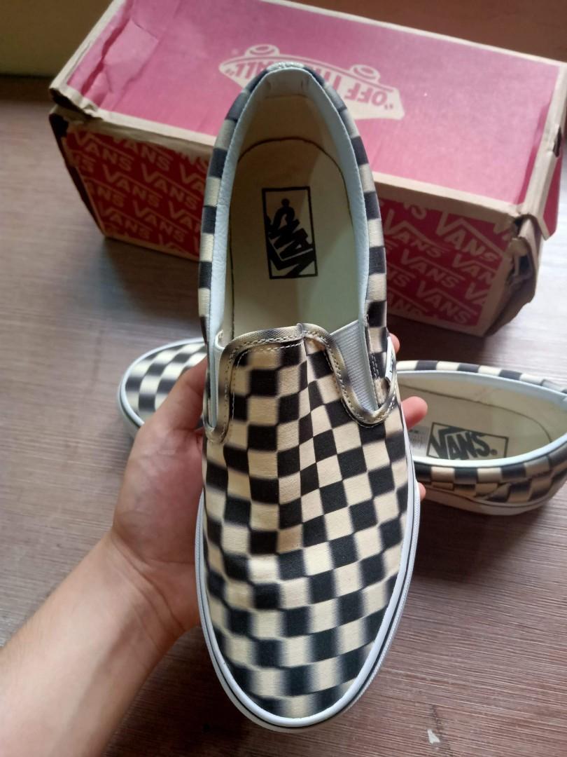 Vans blur checkerboard slip on discount
