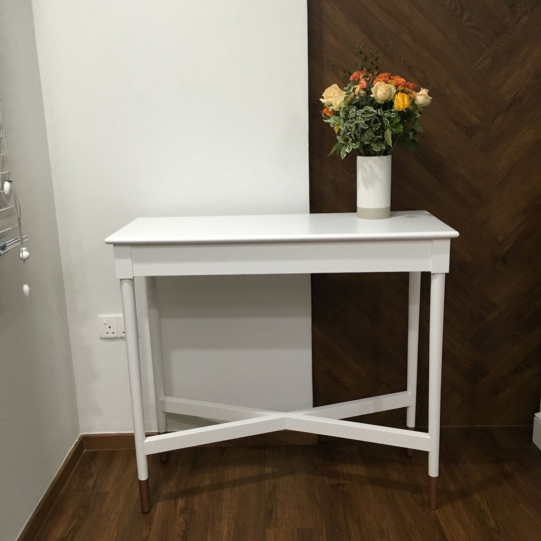 Vintage side console table with gold dipped legs, Furniture, Tables & Chairs on Carousell