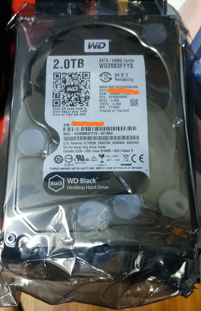 Wd Black 2tb Desktop Hdd Electronics Computer Parts Accessories On Carousell