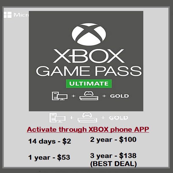 Xbox game pass ultimate gift card, Tickets & Vouchers, Vouchers on