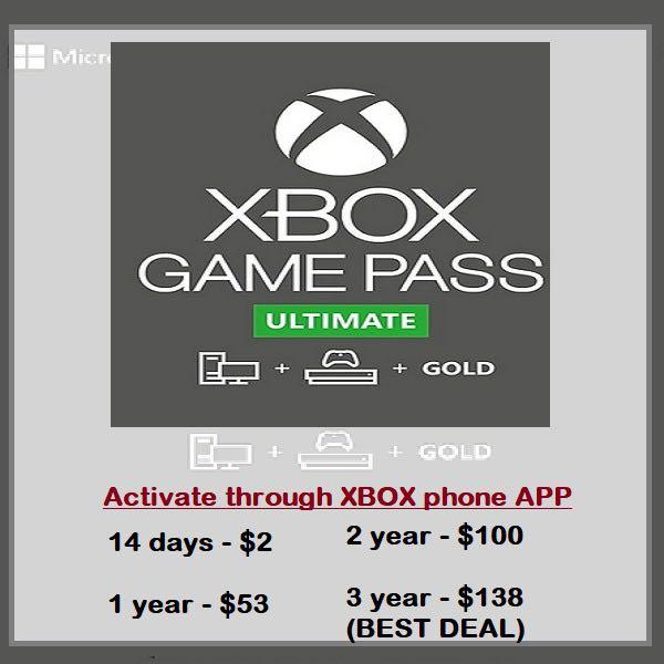 xbox gift card for game pass