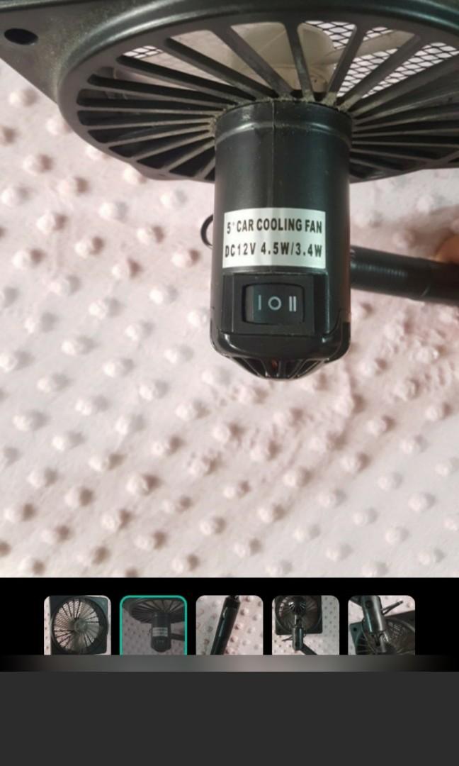 DC 12V Car Cooling Fan - Cigarrette Lighter Plug (Category: Electrical, Adaptors & Sockets) located in Makati City. Submitted by franco31 (Listing ID 1035148778, Image 2). Description: - 2-speed fan - 5 inches fan blade - 12Volt cigarrete plug.