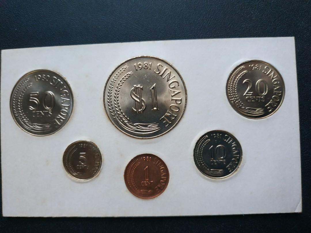 80.81年新加坡硬幣1套（UNC）, 興趣及遊戲, 收藏品及紀念品, 錢幣- Carousell