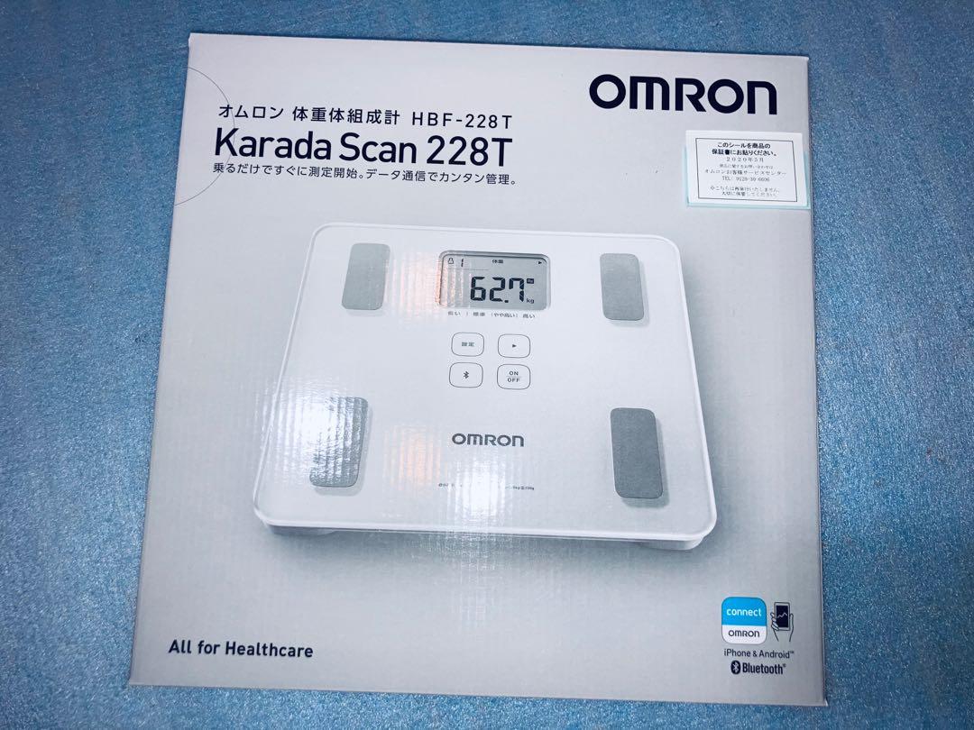 全新OMRON HBF-228T 歐姆龍脂肪磅體脂磅體脂稱體脂秤藍牙連手機karada scan, 健康及營養食用品, 溫度計- Carousell