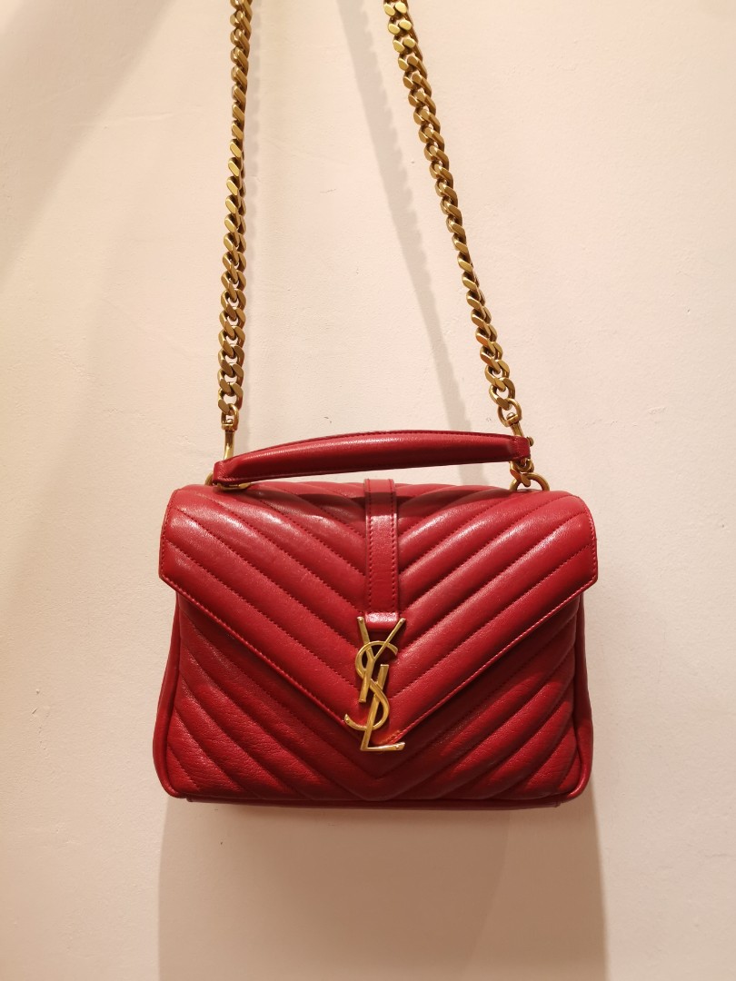 Price Reduced Authenticate YSL medium college bag Luxury Bags Wallets on Carousell