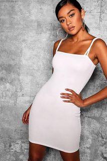 Boohoo - Square Neck Cross Bodycon Dress