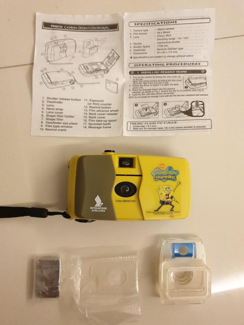 Brand new manual 35mm Film camera in spongebob design from sinagpore