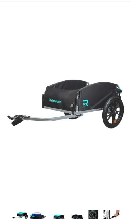 Retrospec Rover Hauler Bike Trailer - Foldable Cargo Carrier For 20-29" Bicycles, 80lb Capacity
