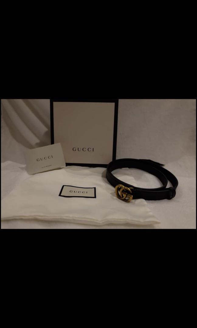 Gucci belt black marmont double G buckle (Category: Sneakers & Footwear) located in Paranaque City. Submitted by averychua (Listing ID 1035299321, Image 1). Description: Brand New Complete comes with box, care card and dust bag Black Marmont Double G buckle Width: 2cm Length: 36.5inches .