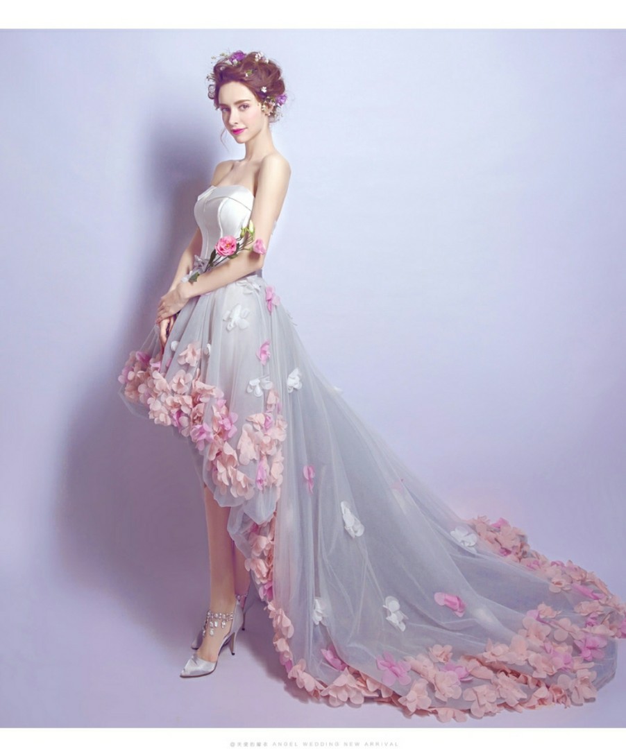 Long Tail Short Wedding Gown Dress Women s Fashion Dresses