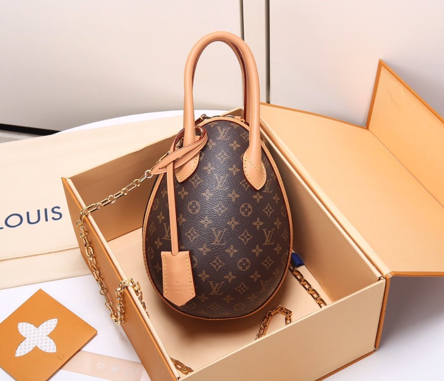 LOUIS VUITTON LV Egg Souple Monogram Canvas 2way Shoulder Bag Brown