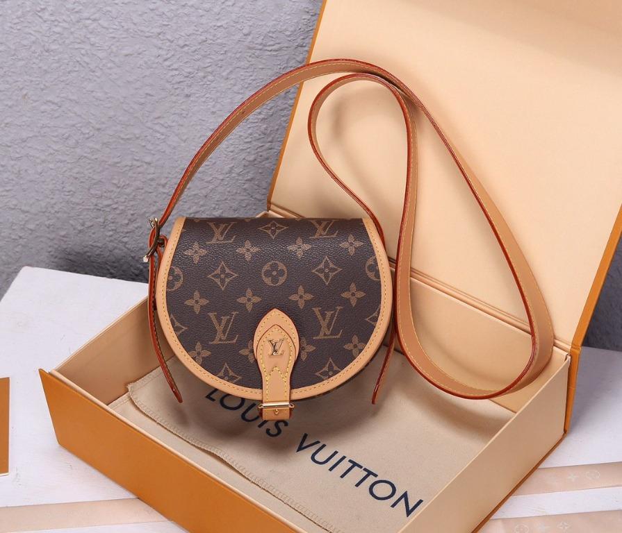 Tambourin vintage cloth crossbody bag Louis Vuitton Brown in Cloth -  35717103