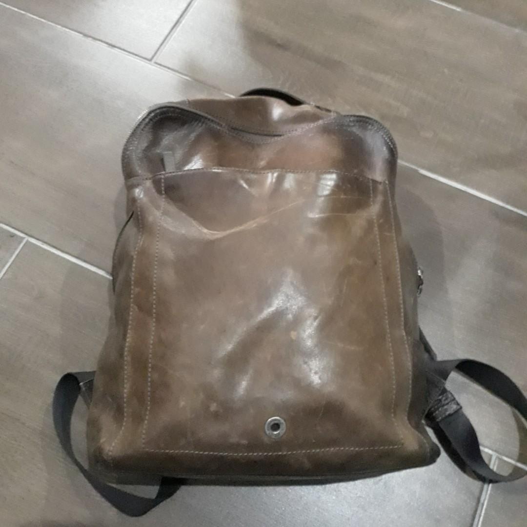 mandarina duck leather backpack