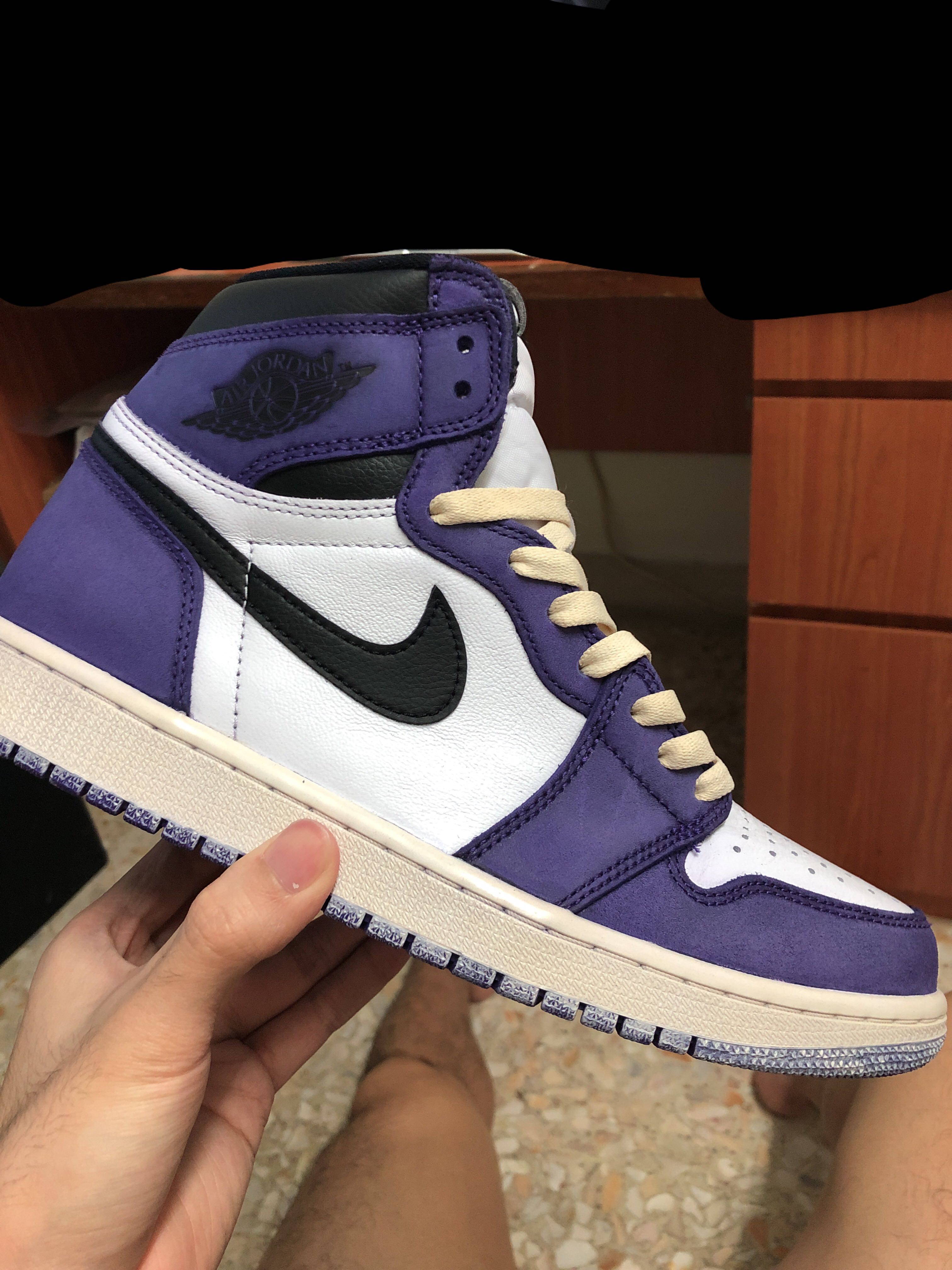 custom purple jordan 1