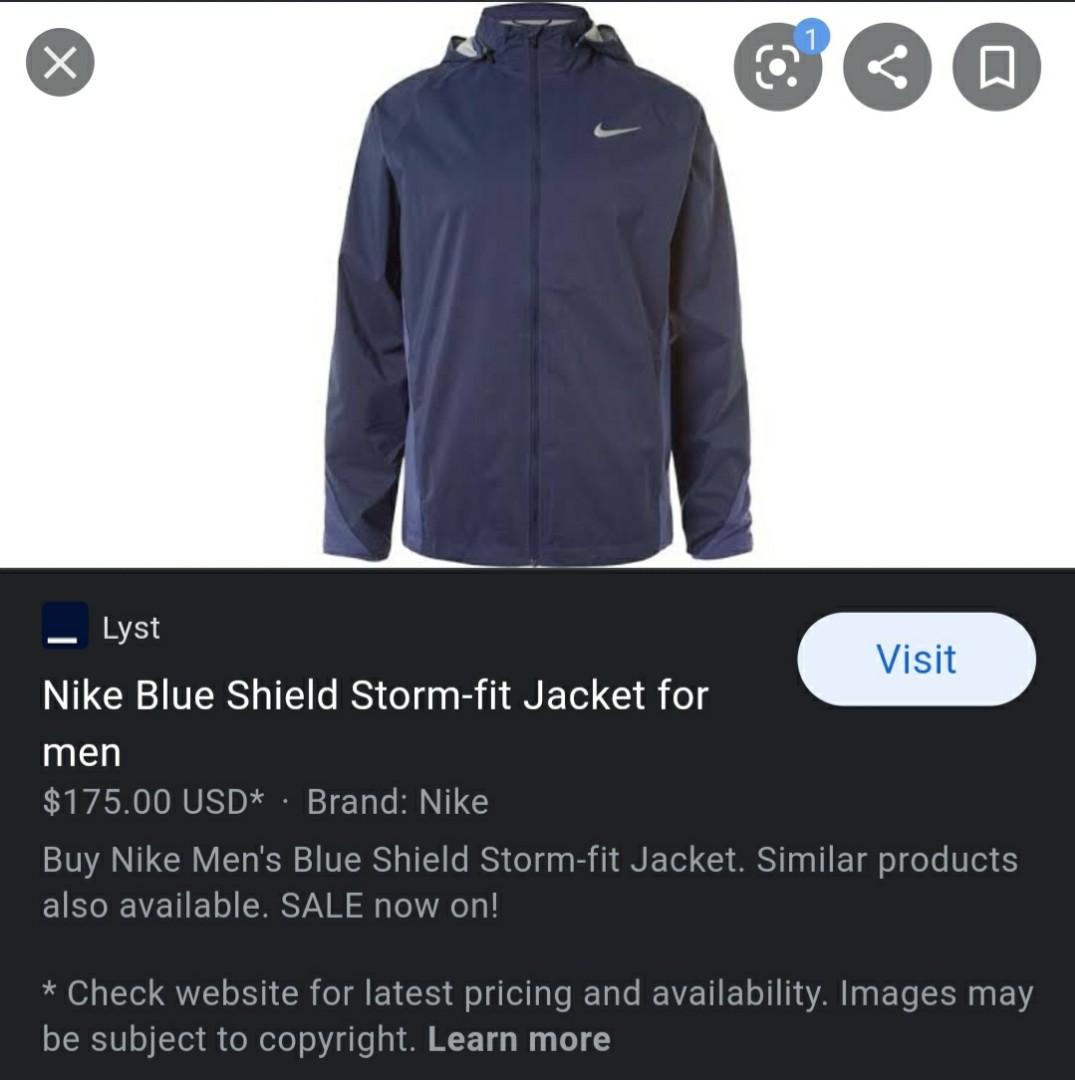 Original Nike Storm Fit Waterproof Jacket (Category: Coats, Jackets and Outerwear) located in Paranaque City. Submitted by nutreader (Listing ID 1035210011, Image 1). Description: Condition: Used but Like New Waterproof/Water Repellent/ Windproof outer layer Breathable inner layer RFS: Need Cash paunahan nlng po contact number 09169047543.