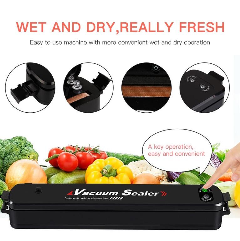 Packing Machine Vacuum Sealer (Category: Coffee Machines & Makers) located in Manila. Submitted by trustradeglobal (Listing ID 1035167649, Image 3). Description: Seals the contents of a plastic bag through a vacuum. After placing your food in a sealable bag, a vacuum sealer removes the air and leaves the item intact for long-term storage. With Vacuum bag. Double buckle design. High quality ABS material. EVA sealing strip. Can be sealed at the sam