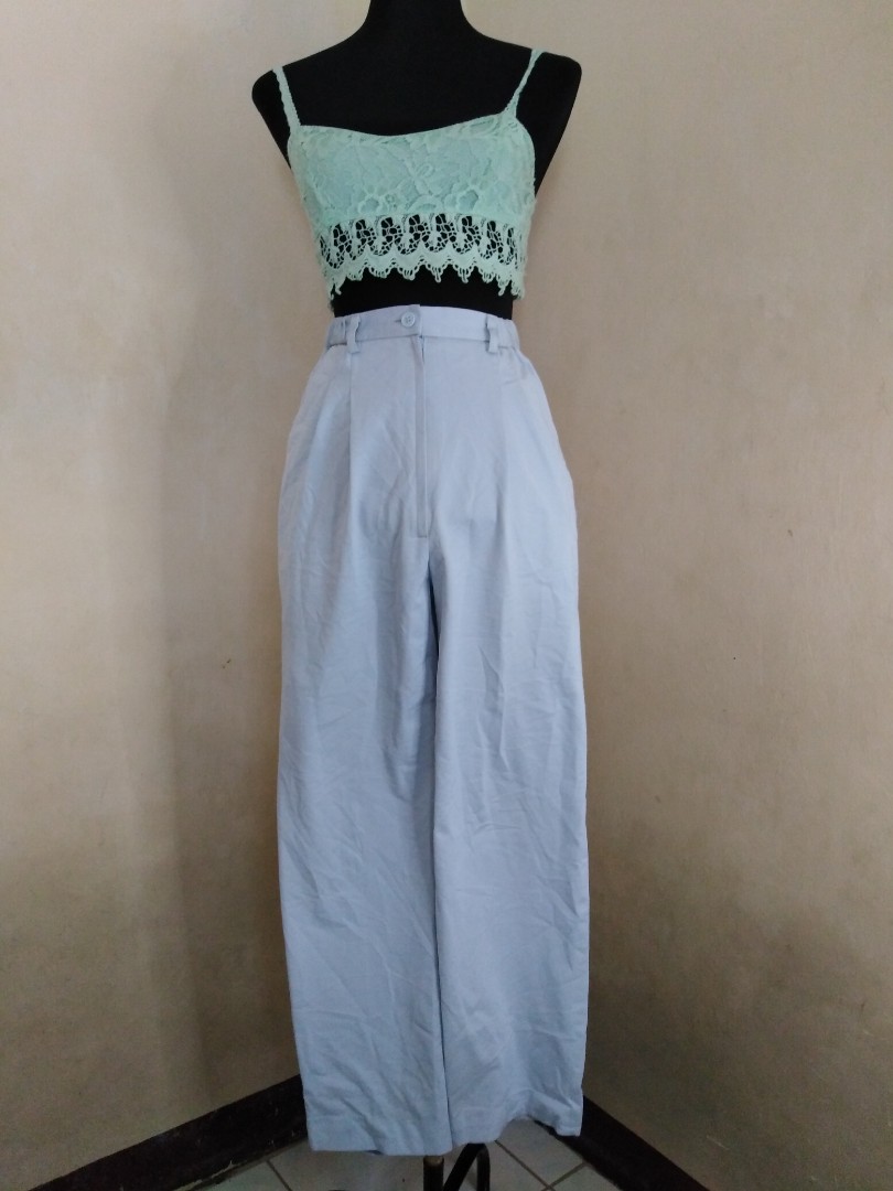 Pastel blue pants, Women's Fashion, Bottoms, Other Bottoms on Carousell