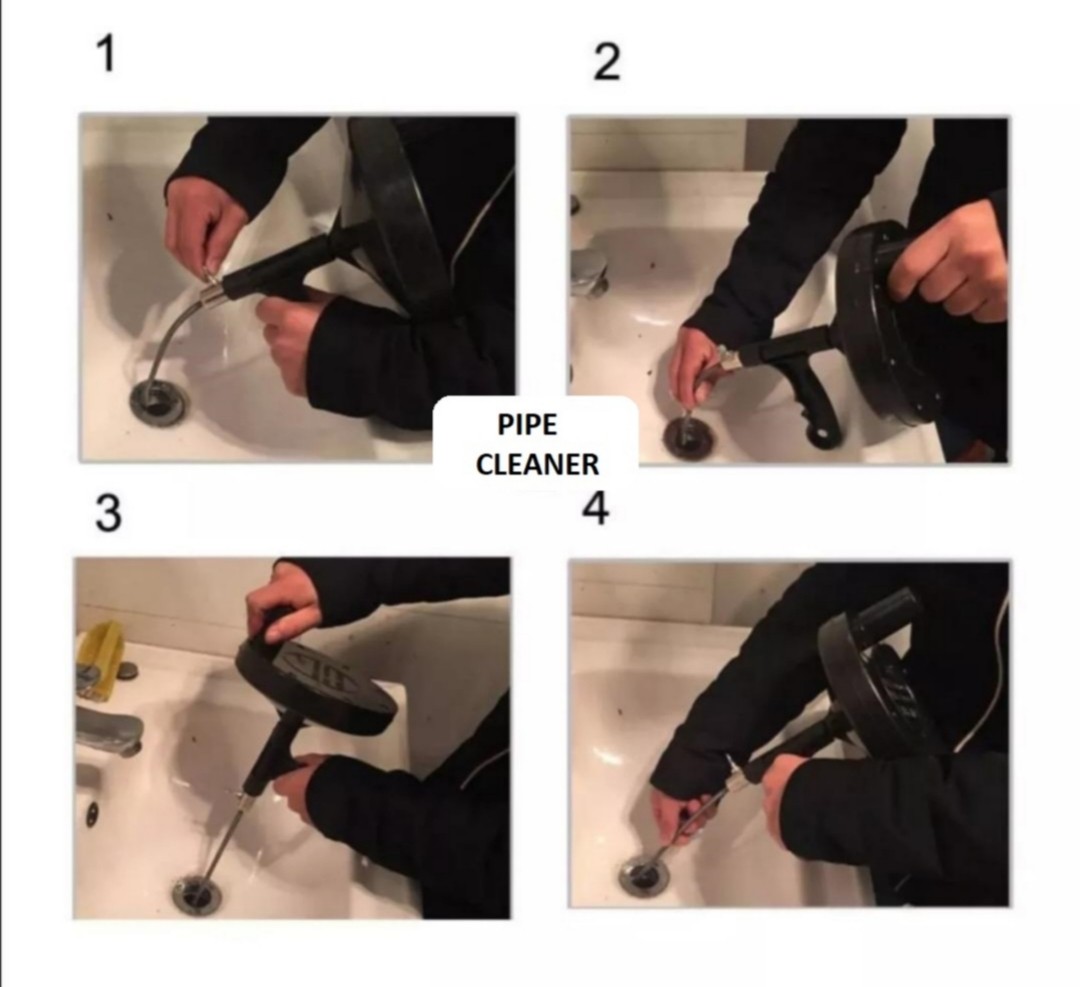 Plumbing Pipe Cleaner Power Spin, Home Appliances, Cleaning & Laundry