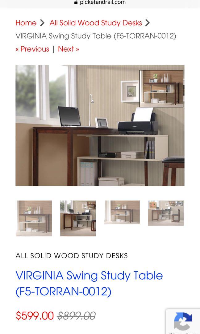 Picket and rail study table sale