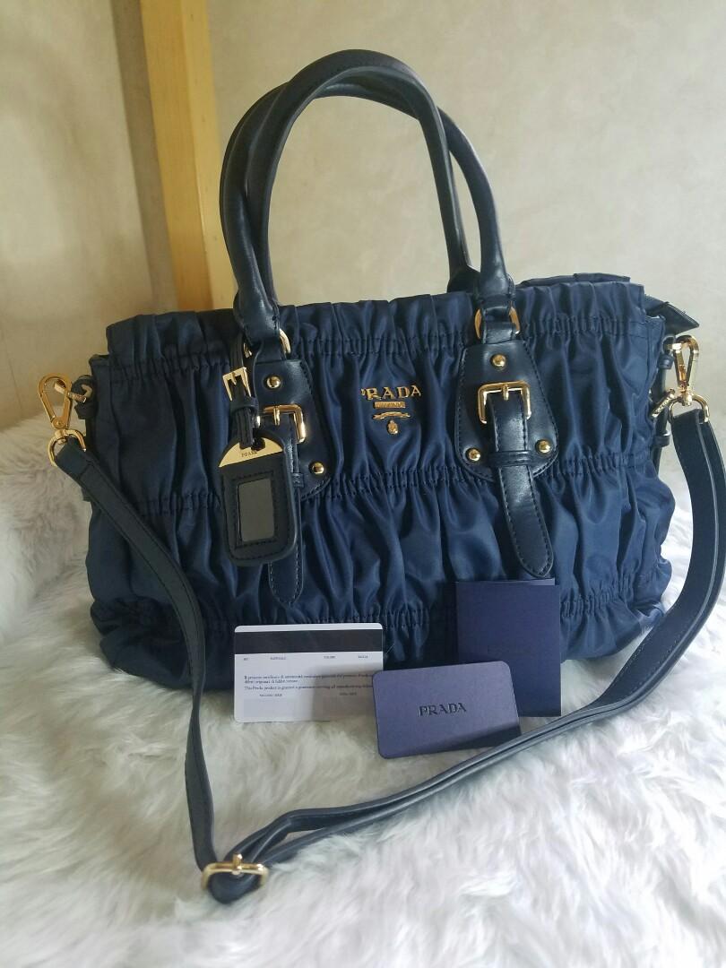 prada blue sling bag