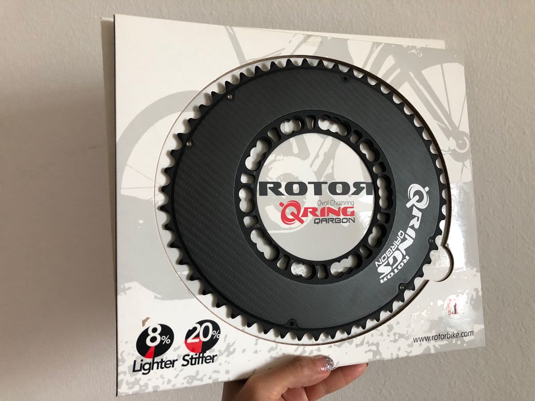 Rotor Q Rings QARBON 52/36 110 BCD Oval Chainrings, Sports Equipment