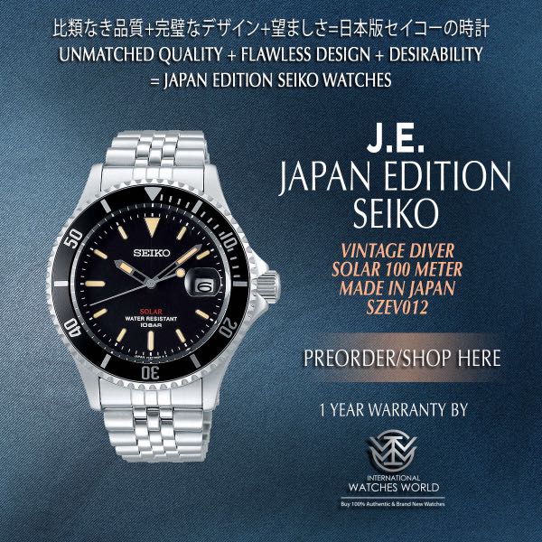 SEIKO JAPAN EDITION CLASSIC SOLAR 100M MADE IN JAPAN JUBILEE BRACELET  SZEV012, Mobile Phones & Gadgets, Wearables & Smart Watches on Carousell