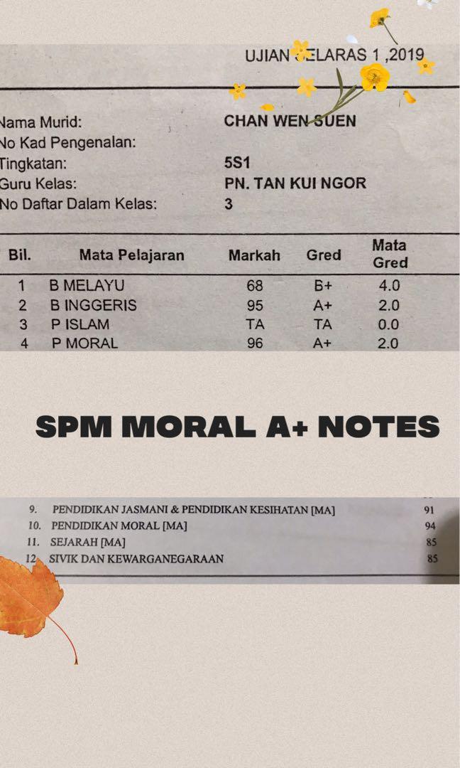 Spm A Notes Moral Bm English Score A Textbooks On Carousell