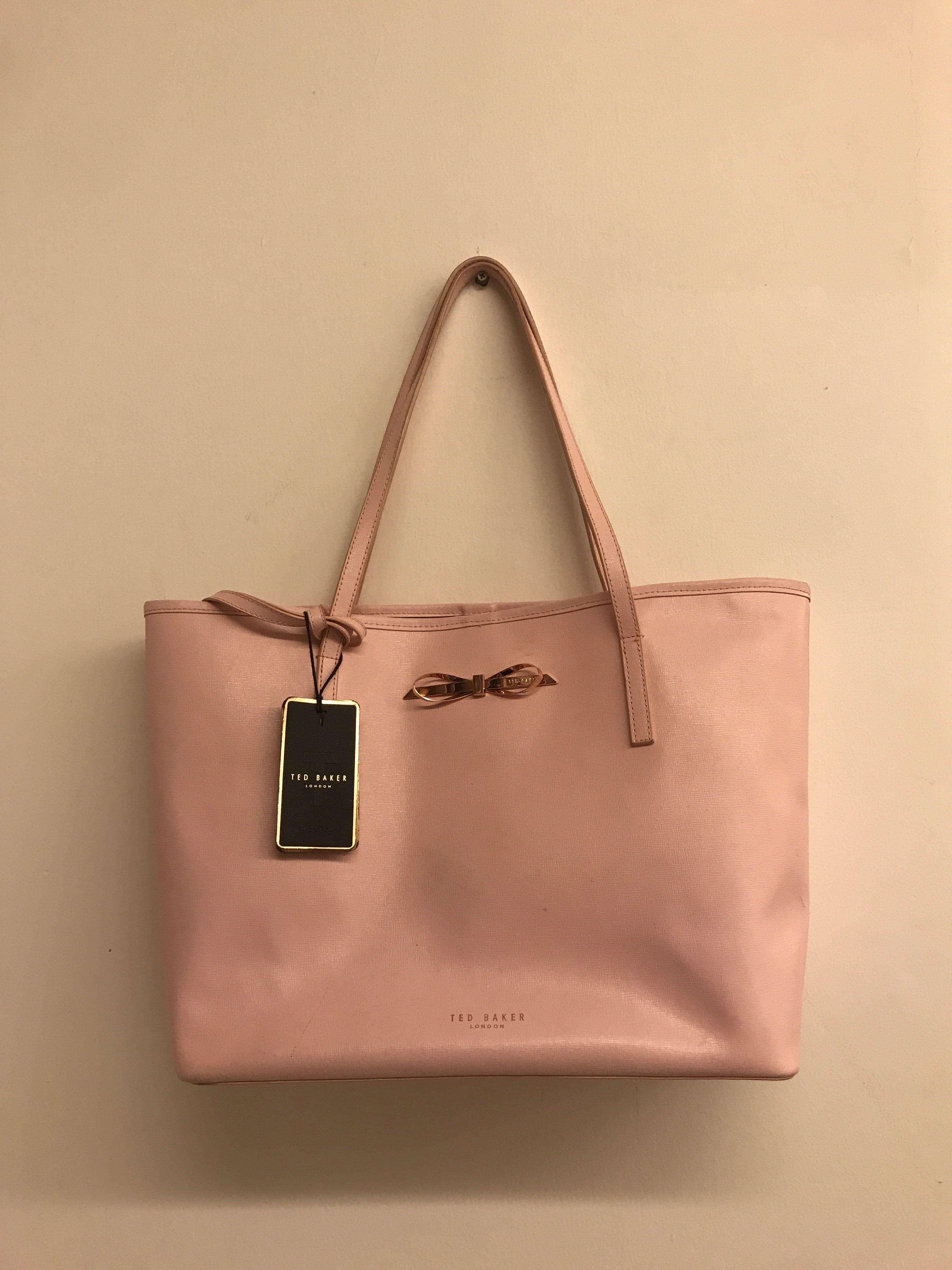Ted Baker Original Leather Pink Tote Bag Women s Fashion Bags