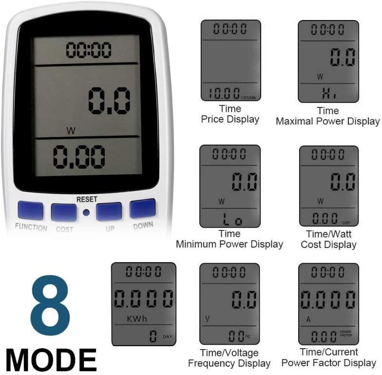 UK Plug Power Meter, Calculator Analyzer, AC 230V250V 13A Max UK
