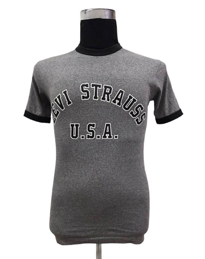 Vintage Levis Strauss USA kain pasir ringer t shirt Men s Fashion