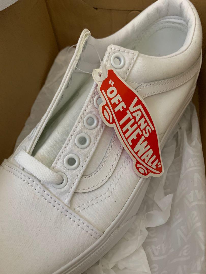 All white vans platform hotsell