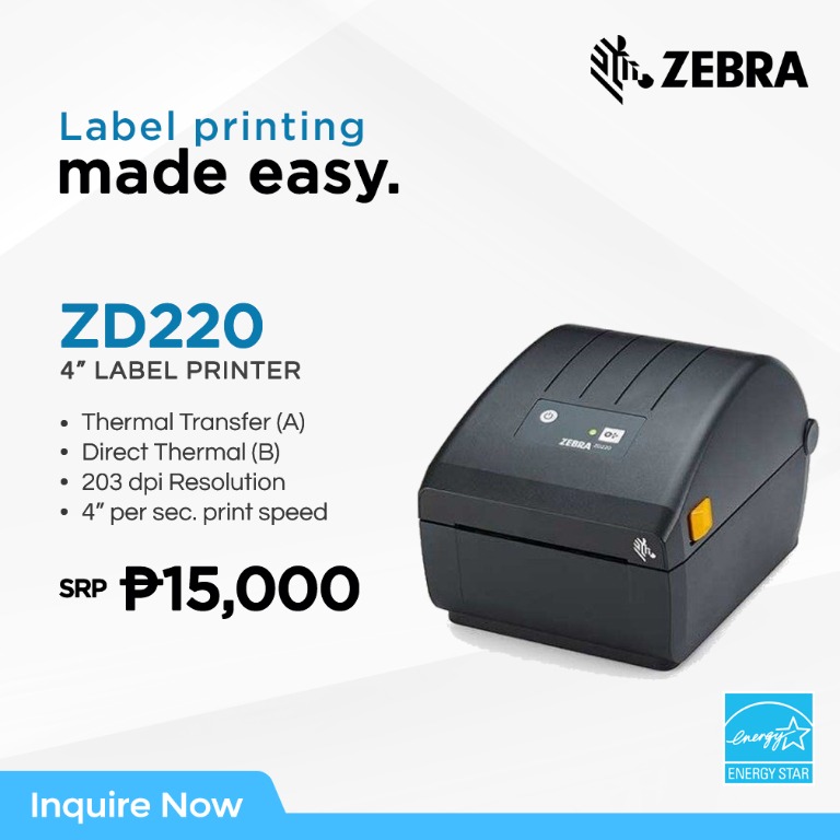 zebra zd220 specs