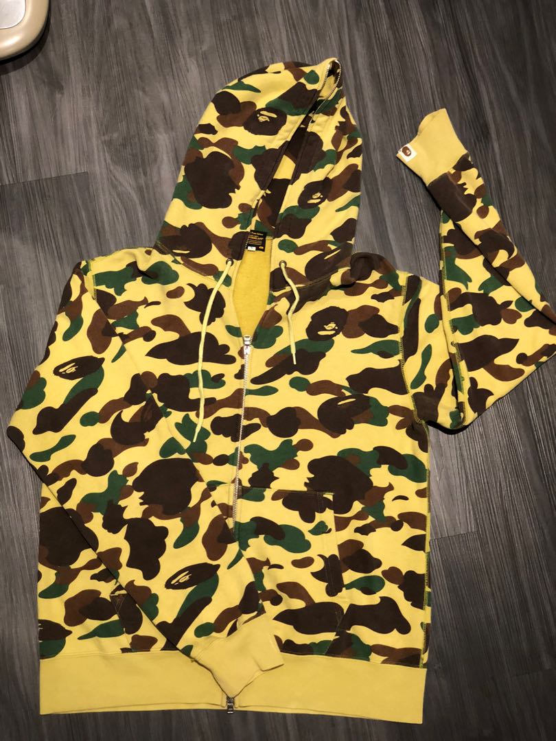 Dev Concepts  BAPE Wind Stopper 1st Camo Full Zip Hoodie (Yellow