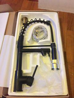 Brass Modern Kitchen Pull Down Swivel Mixer Tap