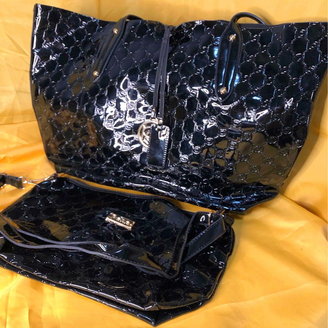 Bebe black online tote bag