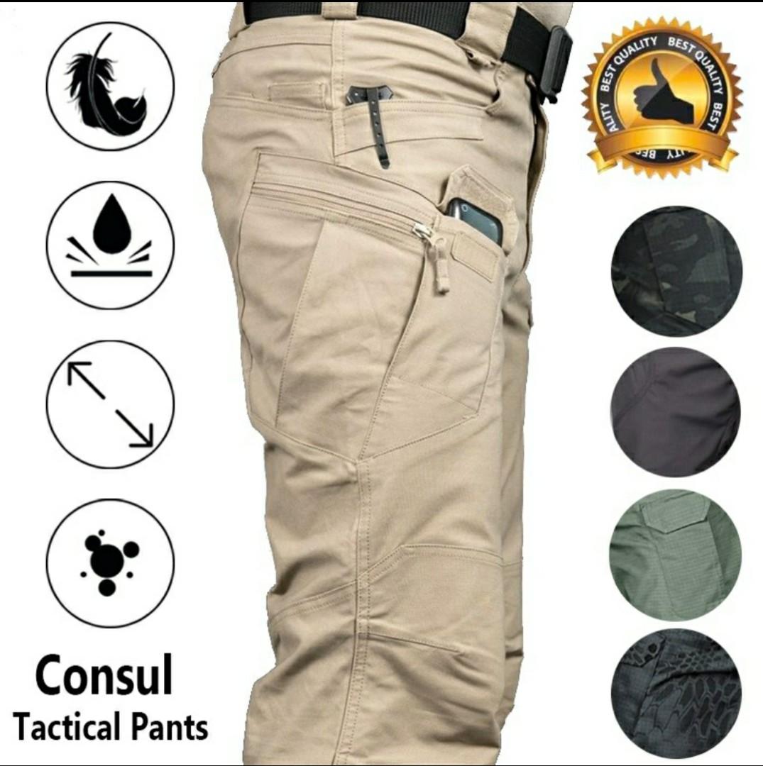 Cargo Pants IX7 Tactical Pants Overalls Trouser Multi Pocket Training Pants Workwear Army Pants black xl Men s Fashion Bottoms Trousers on Carousell