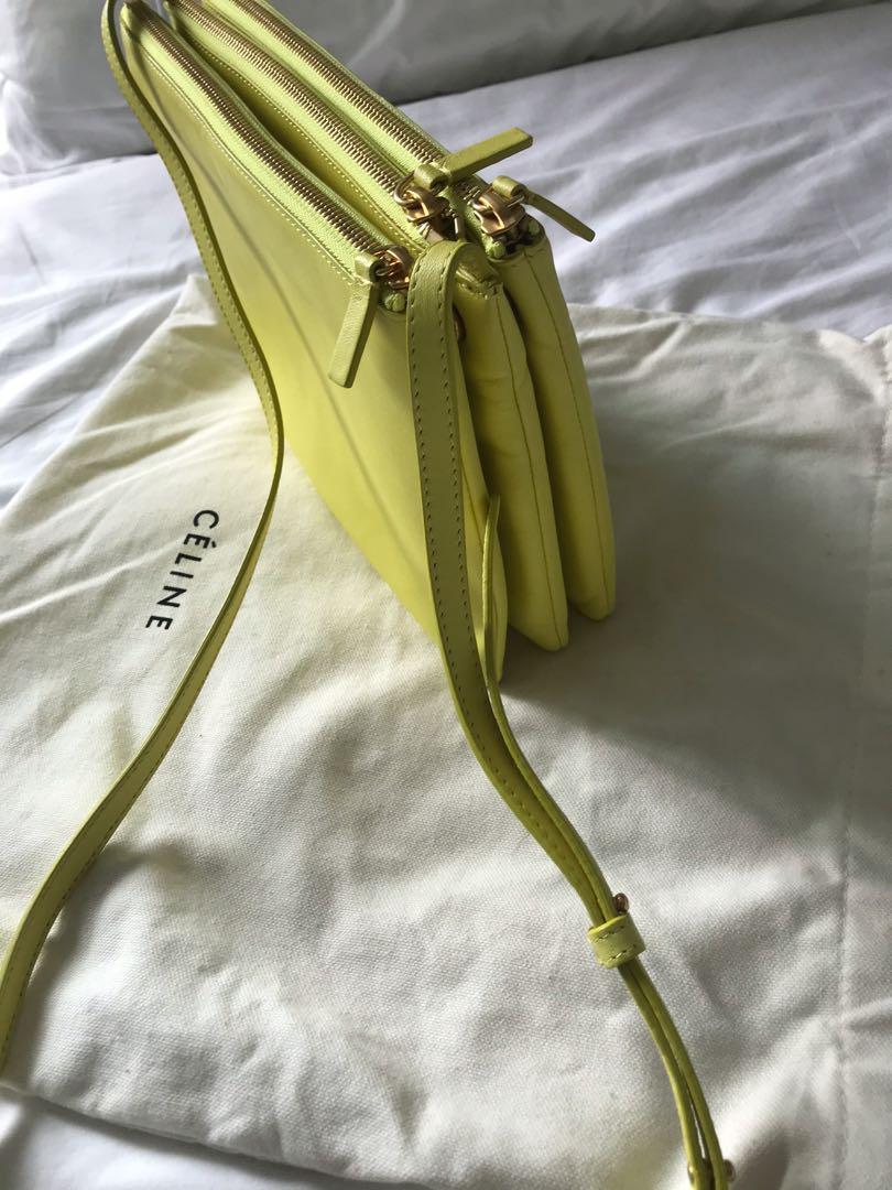 Celine Trio Large Shoulder Bag Fluo Yellow