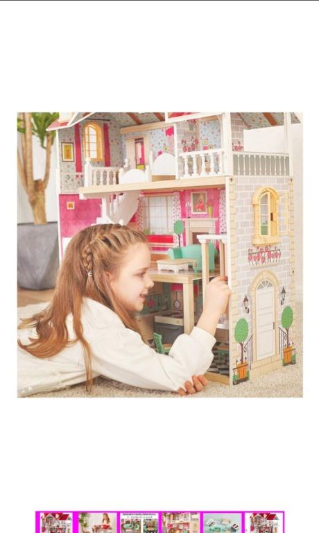 top bright wooden dollhouse