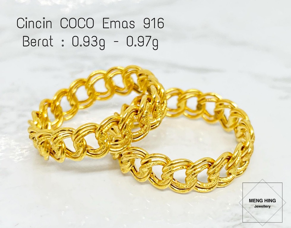Cincin Coco Emas 916 Women S Fashion Jewellery On Carousell