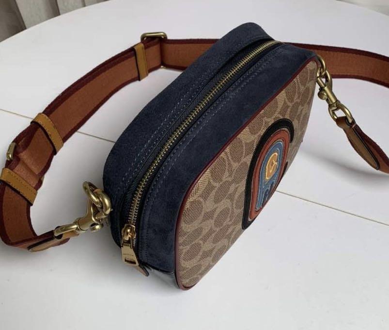 Coach 79257 Camera Bag With Signature Canvas With Coach Patch
