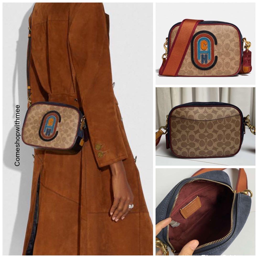Camera bag in signature canvas with coach patch shop
