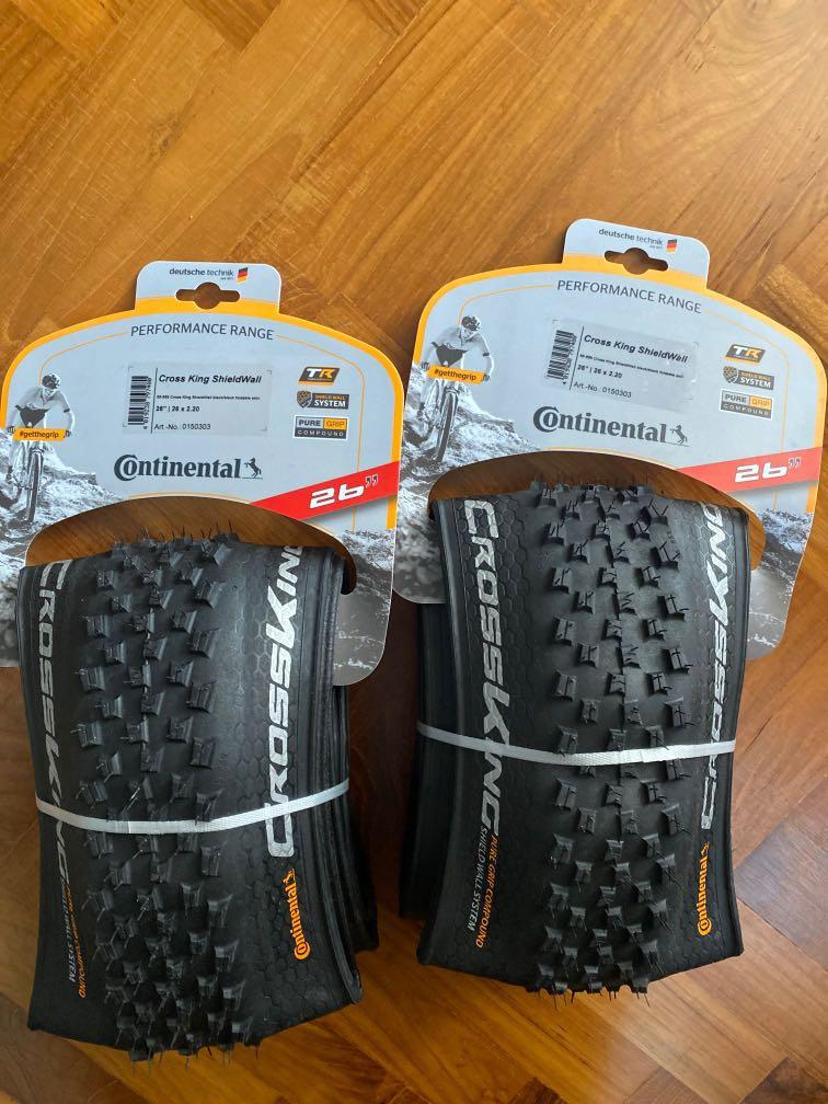 Continental Cross King tyres 26 x 2.20 Sports Equipment Bicycles Parts Bicycles on Carousell