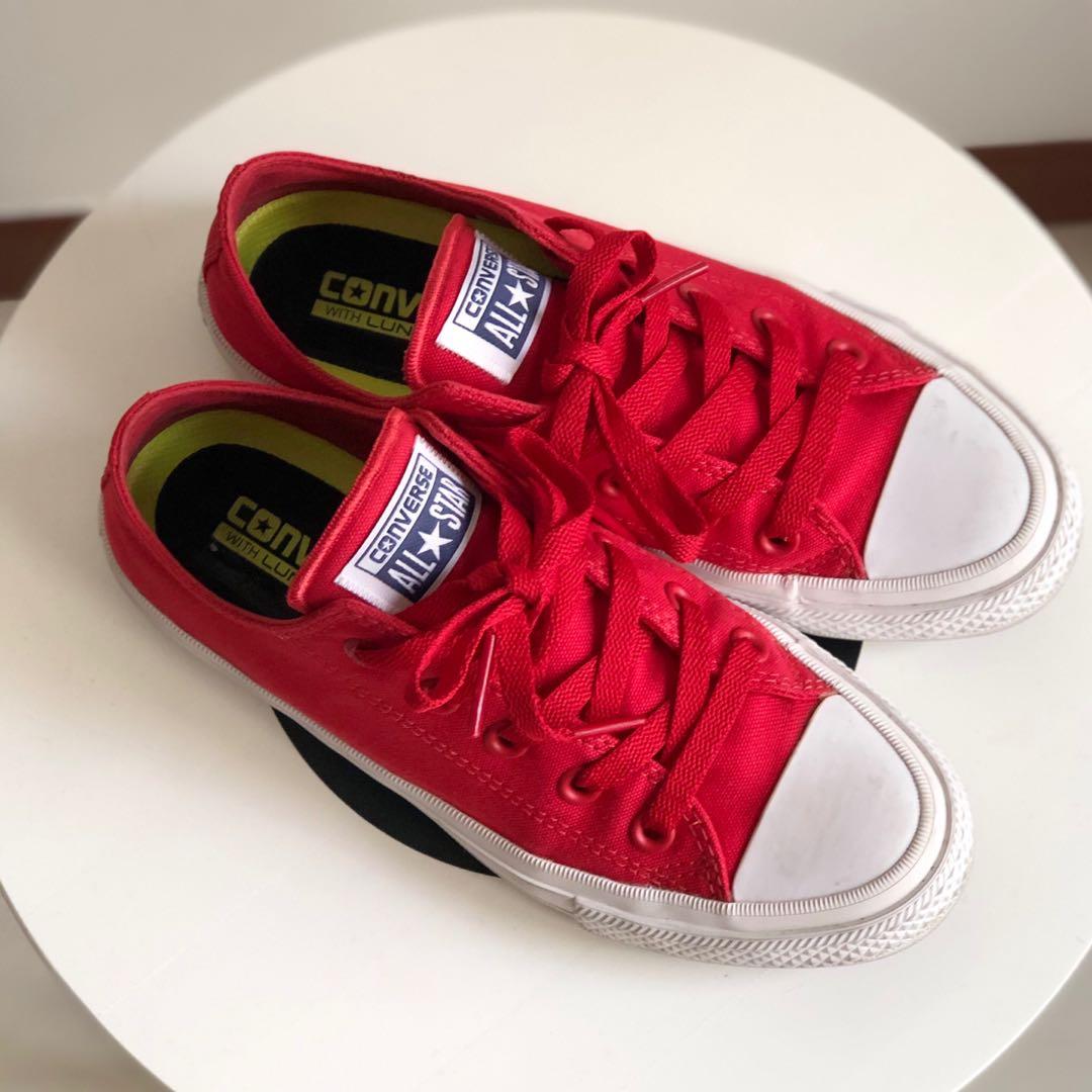 converse with lunarlon red