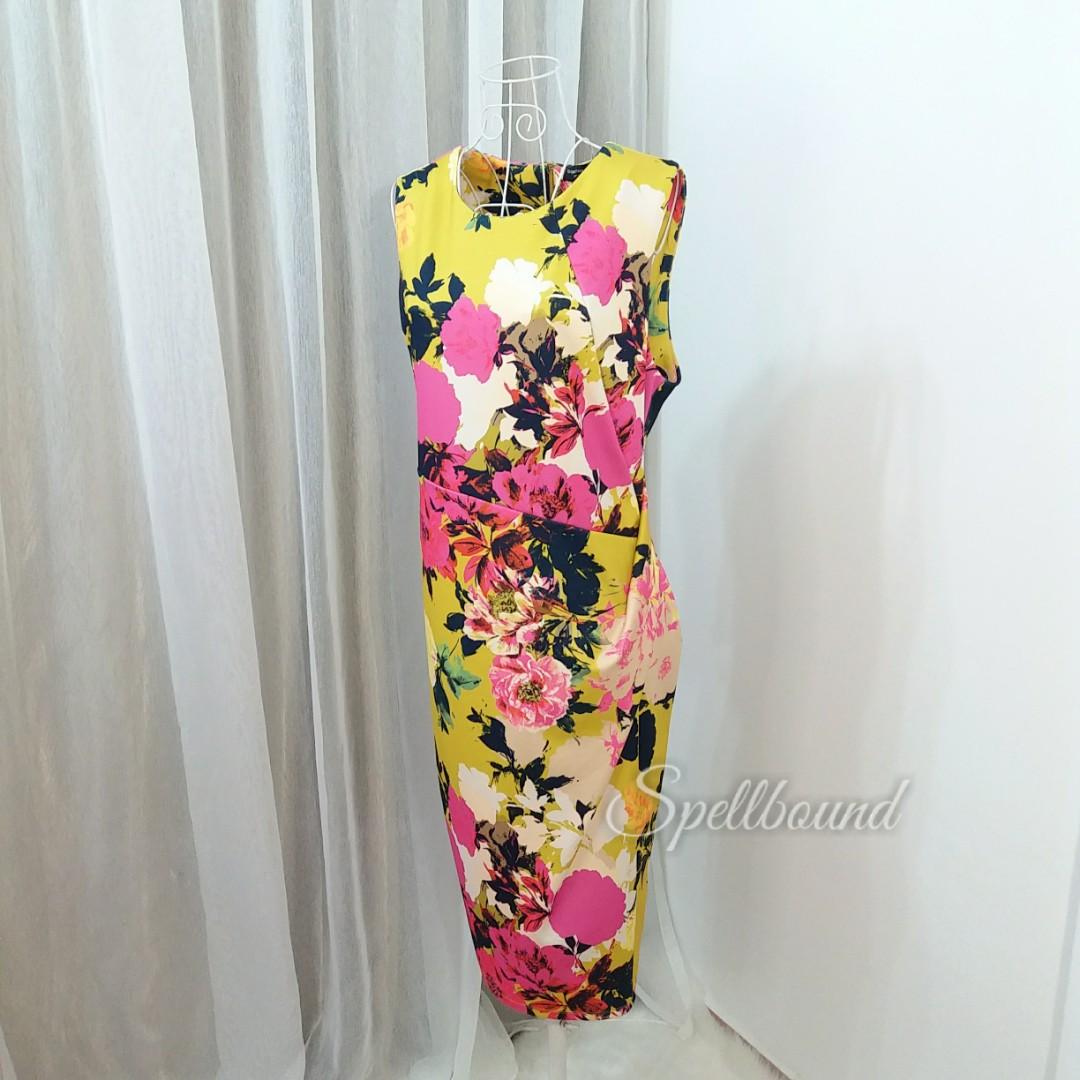 olive green floral dress