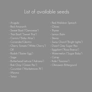 full list of available seeds