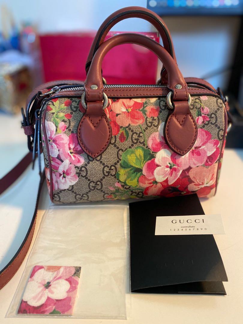 Gucci floral 2025 boston bag