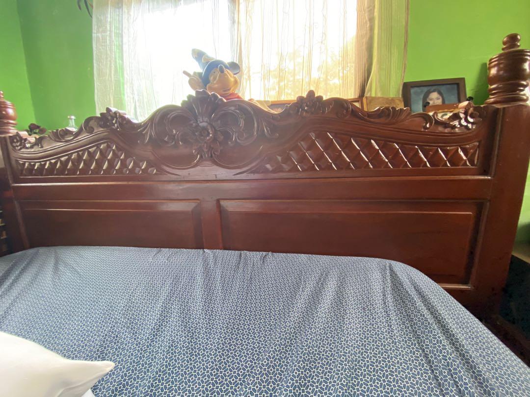 Kingsize Narra Bed frame. Used, Furniture & Home Living, Furniture